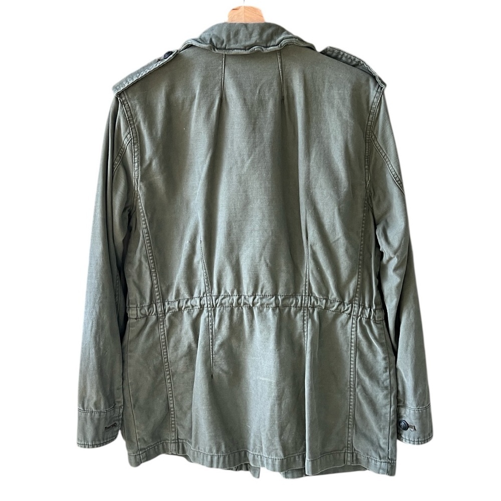 Free People Army Green XS Cargo Utility Midi Jacket Cotton - Picture 11 of 12